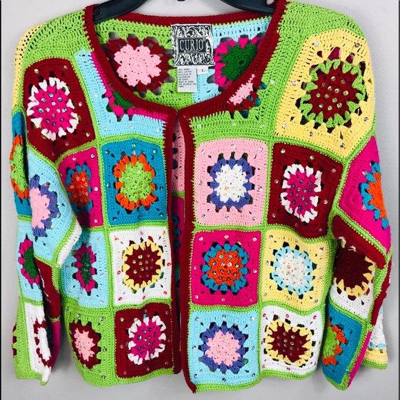Anthropologie Curio Boho Granny Square 